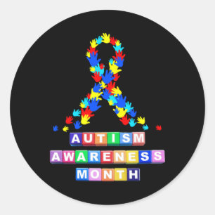 Rond Sticker Mois sensibilisation sur l'autisme