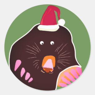 Rond Sticker mole Cristmas mignon