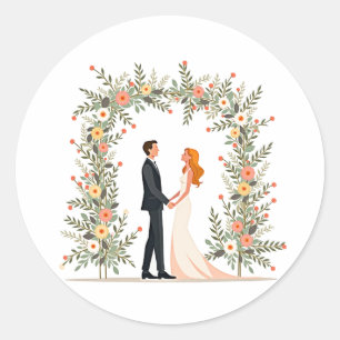 Rond Sticker Moment Mariage romantique