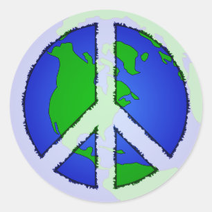 Rond Sticker mondial pour la paix et la terre