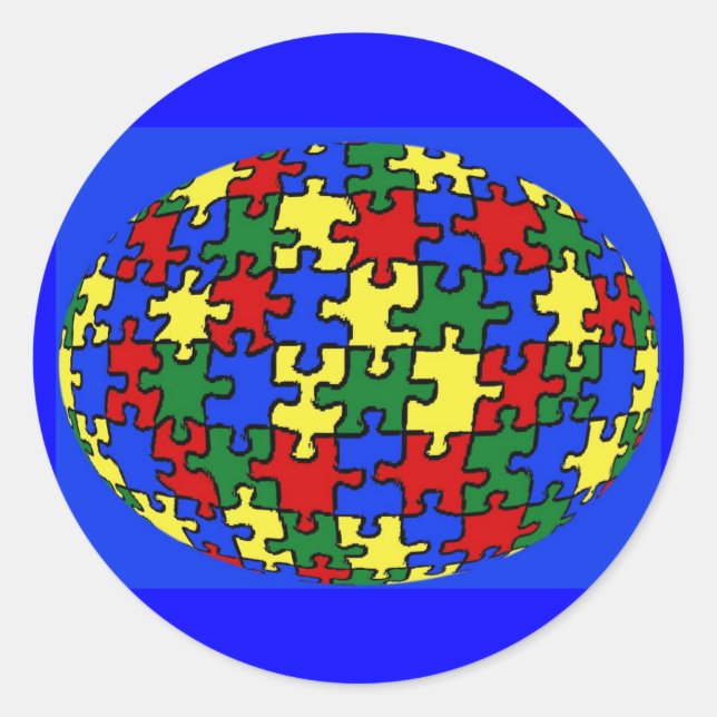 Rond Sticker Mondial Puzzle (Devant)