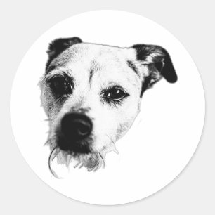 Rond Sticker Monochrome Terrier Mélangé