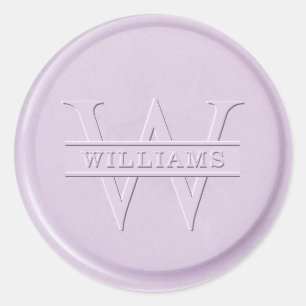 Rond Sticker Monogram Liliac Wax Seal