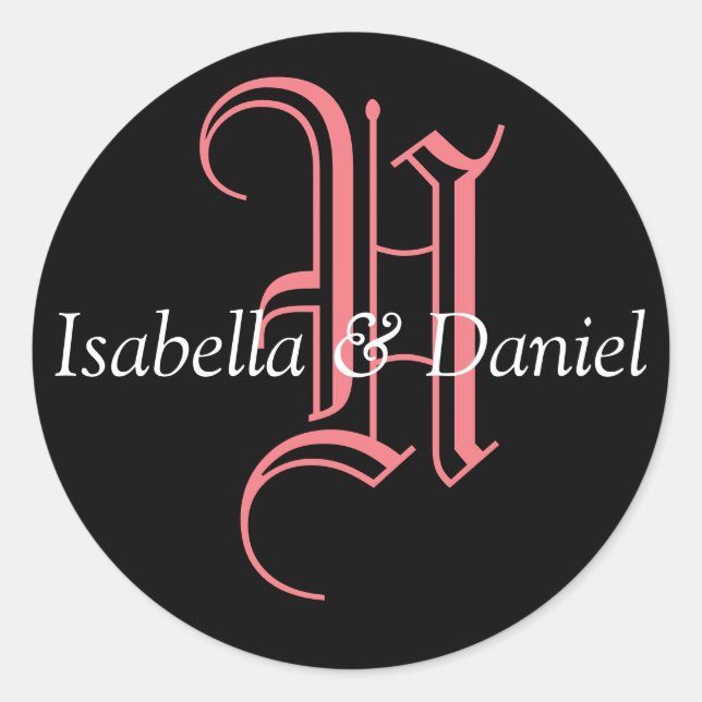 Rond Sticker Monogram Mariage Monogram (Devant)