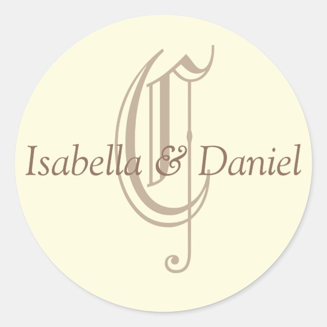 Rond Sticker Monogram Mariage Monogram (Devant)