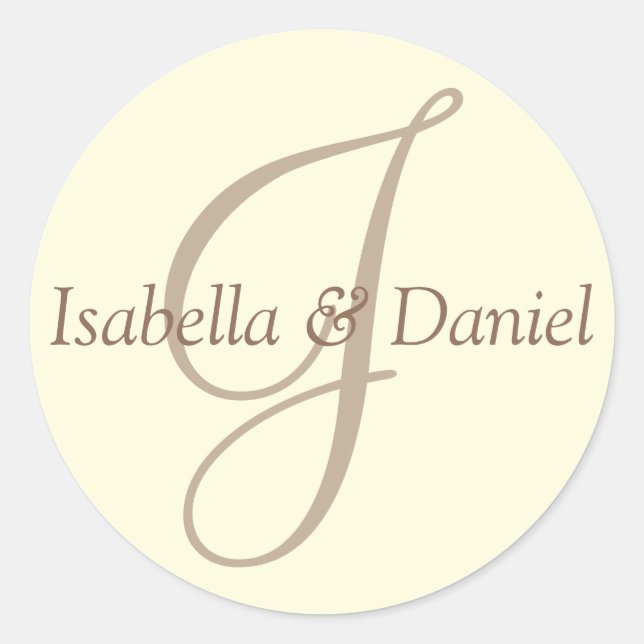 Rond Sticker Monogram Mariage Monogram (Devant)