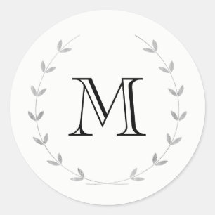Rond Sticker Monogramme Argent