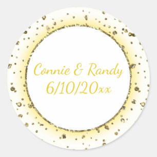 Rond Sticker Monogramme Mariage Gold