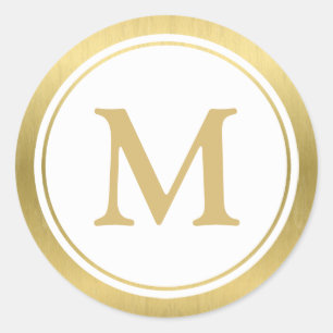 Rond Sticker Monogramme Or Faux