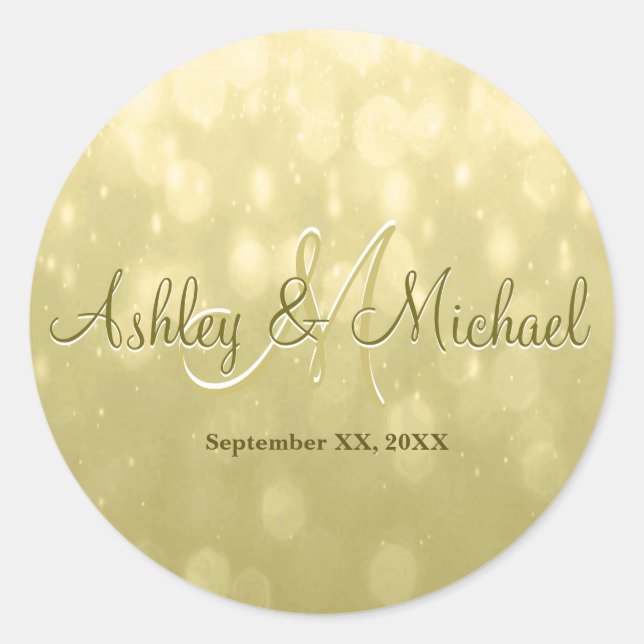 Rond Sticker Monogramme | Or jaune (Devant)