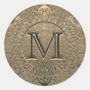 Rond Sticker Monogramme   Or Vintage