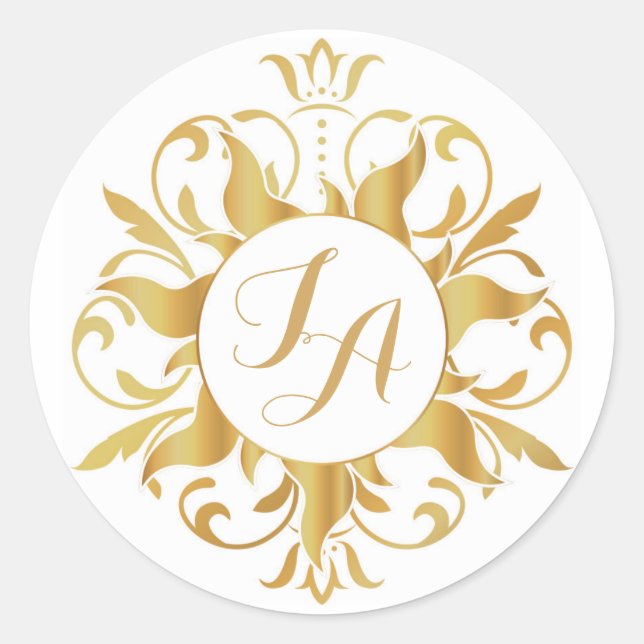Rond Sticker Monogramme Soleil En Tangue (Devant)