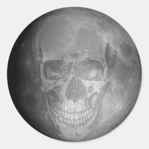 Rond Sticker moon crâne