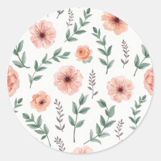 Rond Sticker motif à fleurs