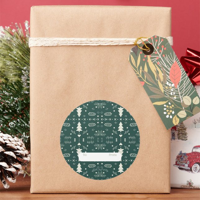 Rond Sticker Motif de vacances - Vert - Ensemble de 6 (Créateur téléchargé)