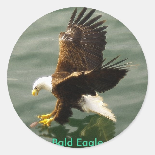 Rond Sticker Motivationnel Eagle de pêche (Devant)
