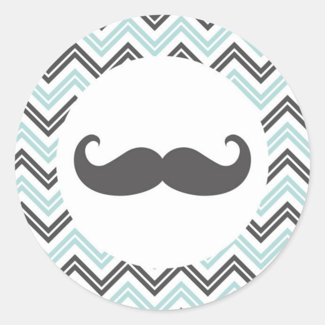Rond Sticker Moustache Chevron (Devant)