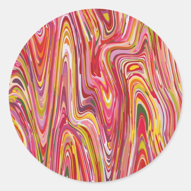 Rond Sticker Multicolore et moderne (Devant)