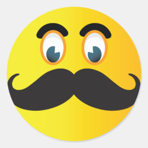 Rond Sticker Mustache Emoji