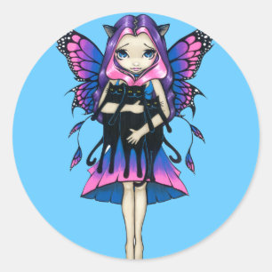 Rond Sticker "My Three Kitties"