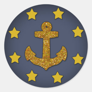 Rond Sticker nautique, Bleu marine, Étoiles de Parties