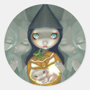 Rond Sticker "Né d'un Citrouille"