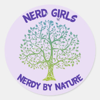 Rond Sticker nerd Girls Nerdy par Nature
