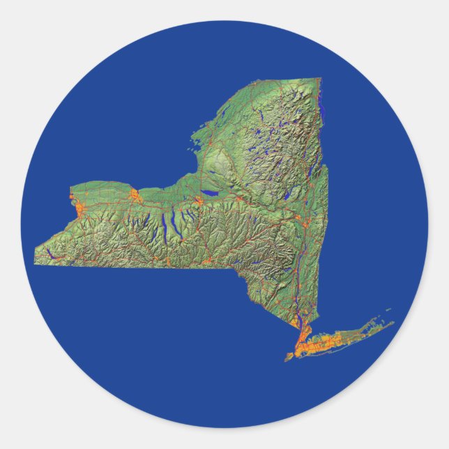 Rond Sticker New York Map (Devant)
