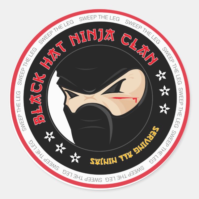 Rond Sticker Ninja Casquette noir (Devant)