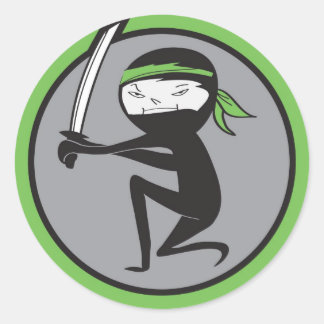 Rond Sticker Ninja Ceinture verte