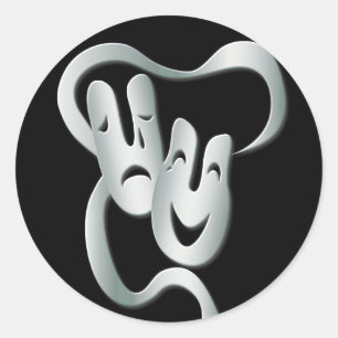 Rond Sticker noir blanc