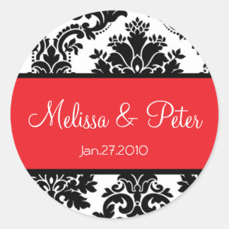 Rond Sticker noir Damask Seal
