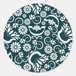 Rond Sticker noir et blanc élégant