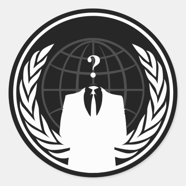 Rond Sticker noir international anonyme (Devant)