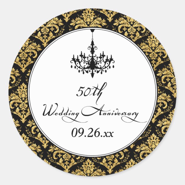 Rond Sticker noir, or Damask 50th Anniversary 2 (Devant)