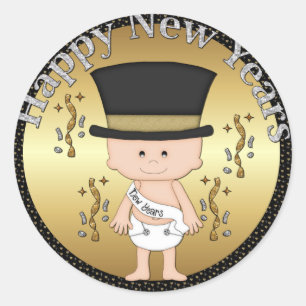 Rond sticker Nouvel An Eve Holiday