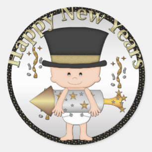 Rond sticker Nouvel An Eve Holiday