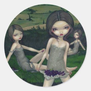 Rond Sticker "Nymphs Collecting Berries"