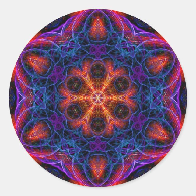Rond Sticker Ocanayia Fractal Mandala (Devant)