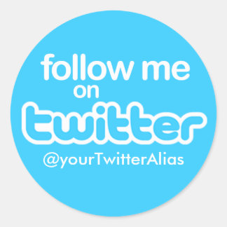 Rond Sticker officiel "Suivez-moi sur Twitter"