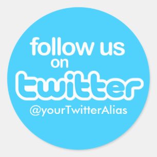 Rond Sticker officiel "Suivez-nous sur Twitter"