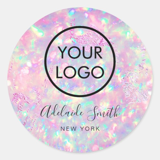 Rond Sticker opal violet brillant (Devant)