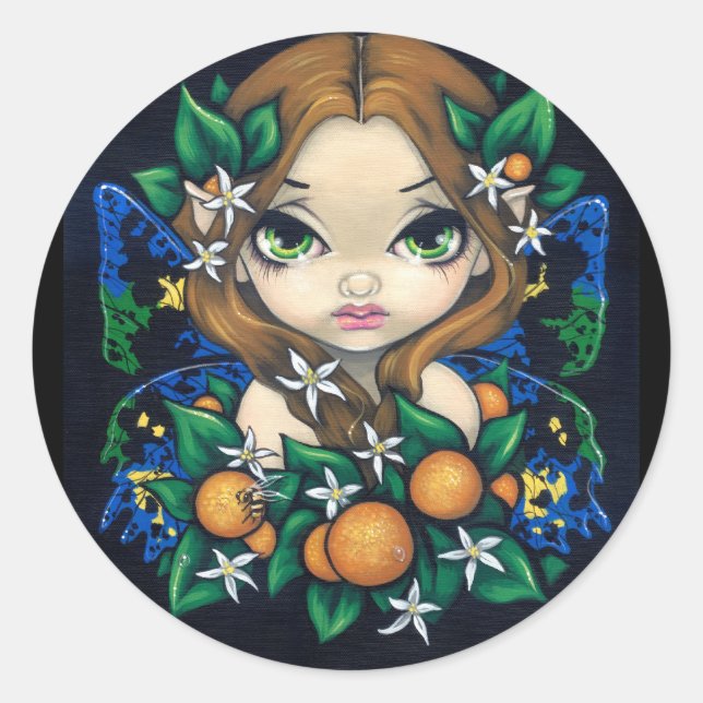 Rond Sticker "Orange Blossom Fairy" (Devant)