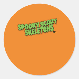 Rond Sticker orange Skeletons éffrayant !