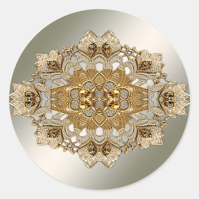 Rond Sticker Ornate Or (Devant)