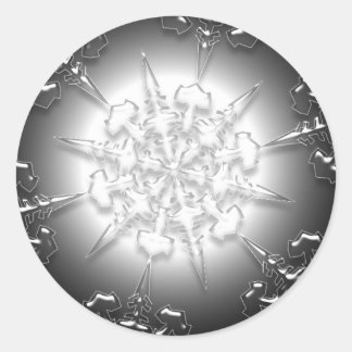 Rond Sticker ornemental en argent