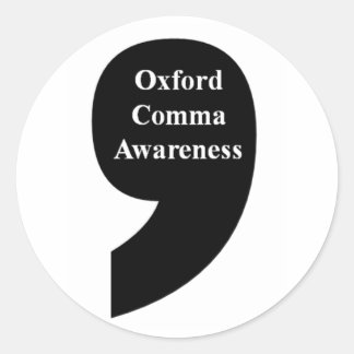 Rond Sticker Oxford Comma