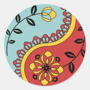 Rond Sticker Paisley