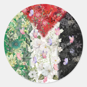 Rond Sticker Palestine le plus mou jamais en fleurs