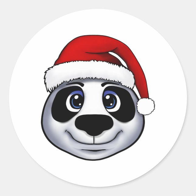 Rond Sticker Panda de Noël (Devant)